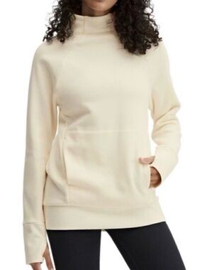 Fabletics Zaylee Funnel Neck Tunic Sweatshirt Top Small Cream Ivory White